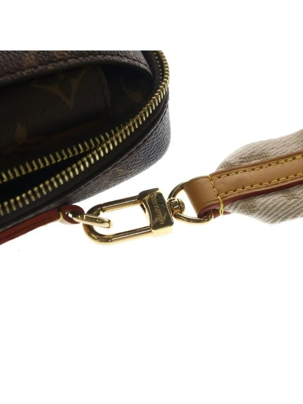 Louis Vuitton Monogram Stripe Double Phone Shoulder Bag Brown - Picture 5 of 6